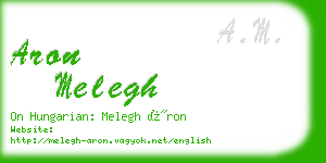 aron melegh business card